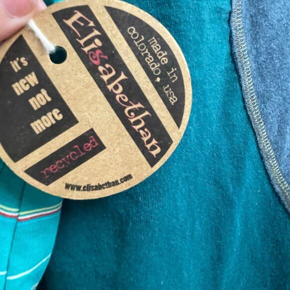 New Elisabethan Upcycled Patchwork Sz XL Multi Color Eco Friendly Recycled Tee - Picture 5 of 5